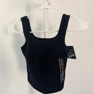 art class Black Ribbed Tank Top for Kids